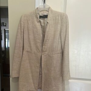 Cream Lightweight Blazer with Textured Finish